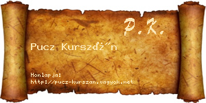 Pucz Kurszán névjegykártya